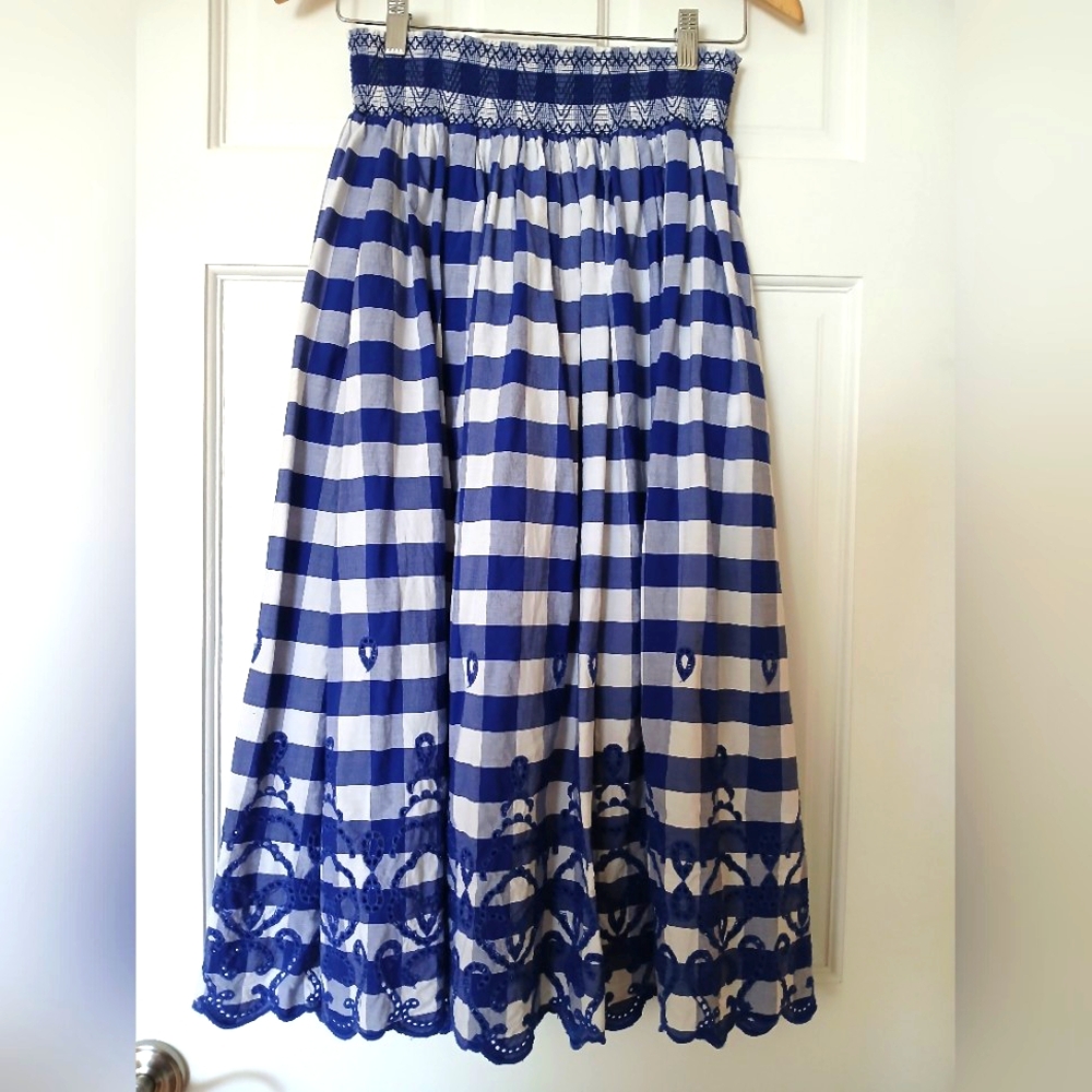 Zara Blue Gingham Skirt